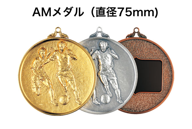 メダル】直径75mm 特大ＡＭメダル 首掛リボン付オリジナルケース入りメダル 文字彫刻代無料  トロフィー・優勝カップ・記念楯・バッジ・旗・腕章製作の専門店 有限会社ダイワ徽章