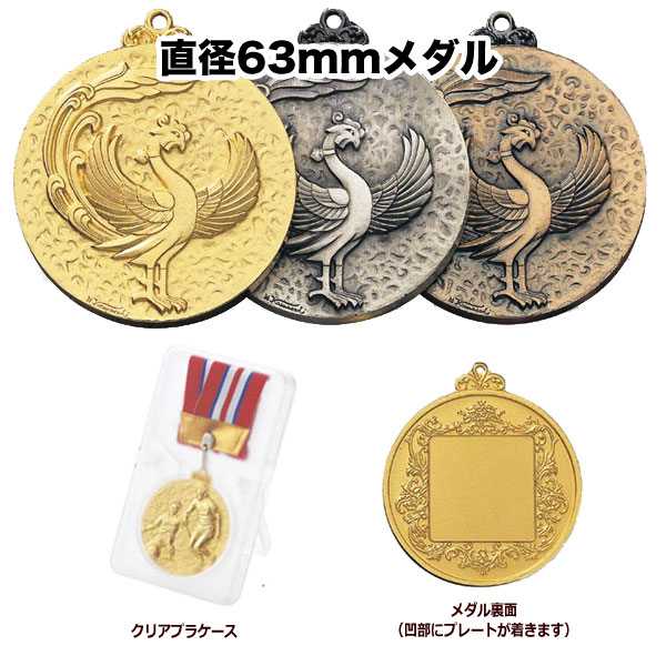 直径63mmメダル金銀銅
