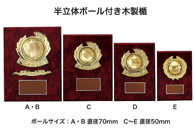 半立体ボール付き木製楯