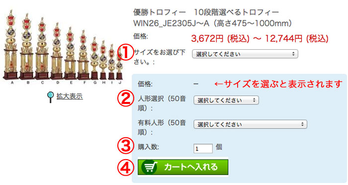 トロフィーのご注文方法