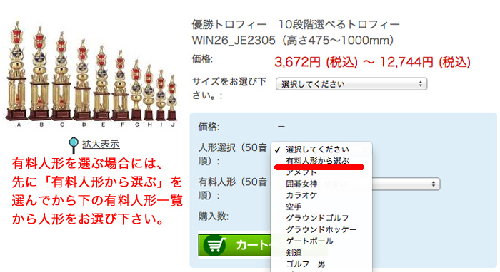 トロフィーのご注文方法